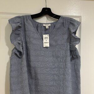 ON 34th Gingham Flutter Sleeve Top Plus Size 1X